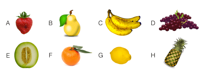 Fruit vocabulary for KET