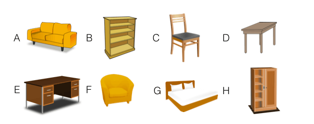 Furniture vocabulary for KET